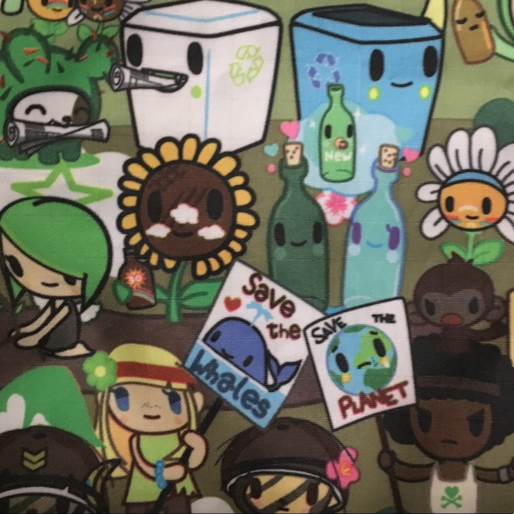 Tokidoki Green Messenger Bag Kawaii Cartoon RARE!